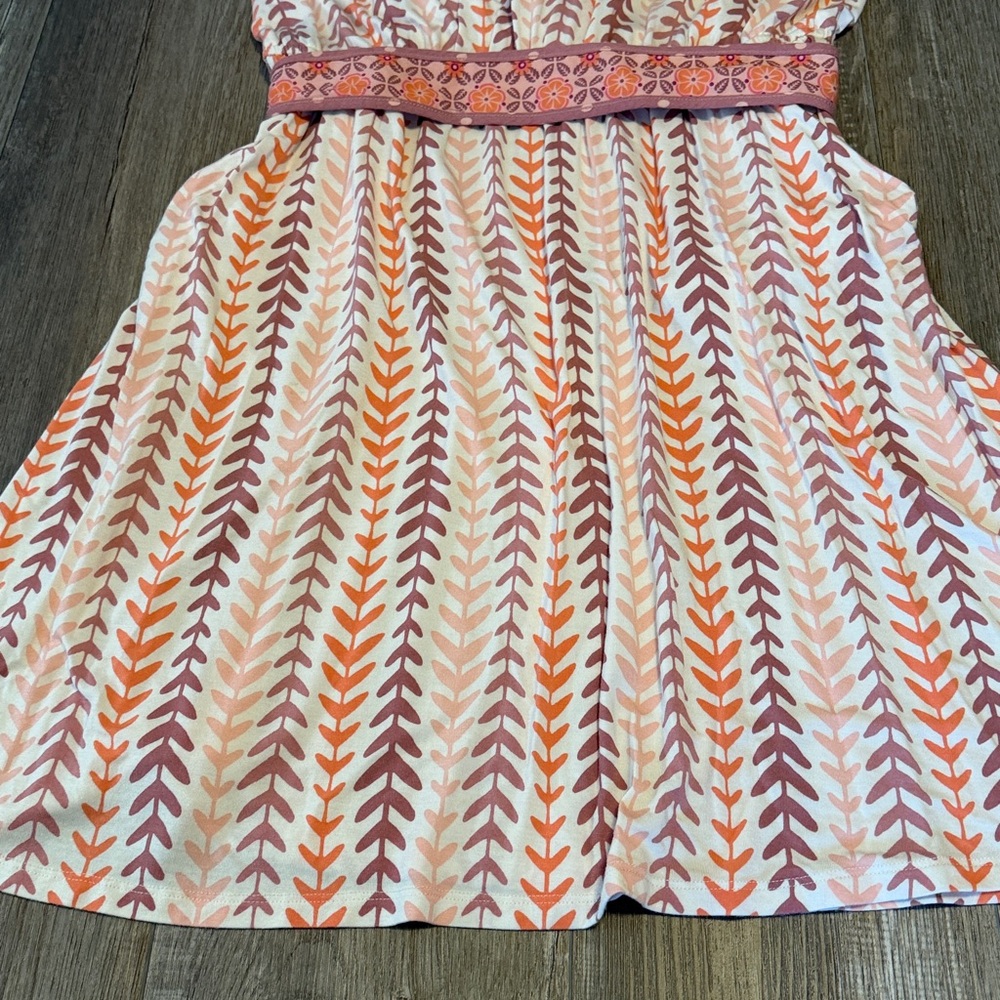 Matilda Jane Pink & Orange Patterned Belted Dress - Picture 4 of 6